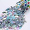 LITMIND Iridescent Ash Gray Stained Glass Mosaic Tiles for Crafts - 240 Pieces, 5 Shapes Mixed (Rectangle, Triangle, Rhombus, Square, Leaf) - Ideal for Mosaic Making Projects and Beginners